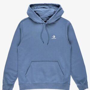 Converse Go-To Embroidered Star Chevron Standard-Fit Fleece Hoodie BLUE MENS XL